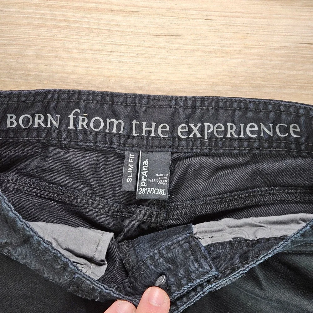 prAna Slim Fit Black Organic Cotton‎ Blend Mens Pants 28x28 Fits 28x26.5